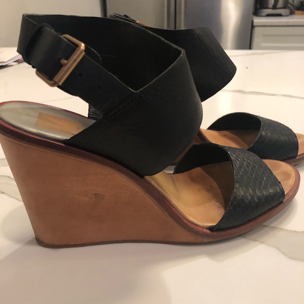 Dolce Vida Black Wooden Wedges